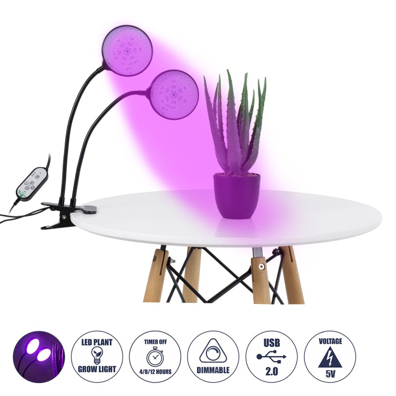 GLOBOSTAR® GROWME 79650 Φωτιστικό Ανάπτυξης Φυτών με Ενσωματωμένο Χειριστήριο LED 10W 300lm 120° DC 5V με USB 2.0 IP20 Πολύχρωμο Πλήρους Φάσματος Κόκκινο 660nm & Μπλε 450nm & UVIR 730nm Dimmable - Sanan SMD Chip - Μαύρο - Μ10 x Π30 x Υ36cm - 2 Χρό GLOBOSTAR® GROWME 79650 Φωτιστικό Ανάπτυξης Φυτών με Ενσωματωμένο Χειριστήριο LED 10W 300lm 120° DC 5V με USB 2.0 IP20 Πολύχρωμο Πλήρους Φάσματος Κόκκινο 660nm & Μπλε 450nm & UVIR 730nm Dimmable - Sanan SMD Chip - Μαύρο - Μ10 x Π30 x Υ36cm - 2 Χρό