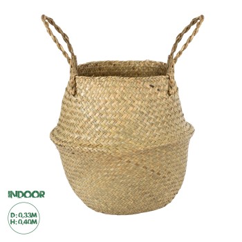 GloboStar® Artificial Garden IBIZA 20197 Διακοσμητικό Ψάθινο Καλάθι - Κασπώ Γλάστρα - Flower Pot  Μπεζ Π33cm x Υ40cm GloboStar® Artificial Garden IBIZA 20197 Διακοσμητικό Ψάθινο Καλάθι - Κασπώ Γλάστρα - Flower Pot  Μπεζ Π33cm x Υ40cm