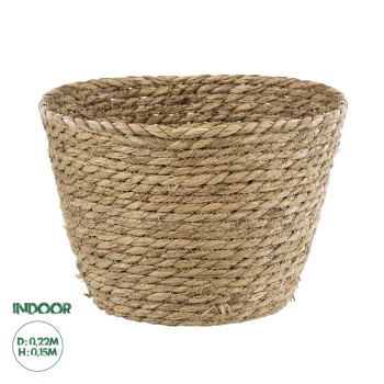 GloboStar® Artificial Garden SIFNOS 20267 Διακοσμητικό Πλεκτό Καλάθι - Κασπώ Γλάστρα - Flower Pot Μπεζ Φ22cm x Υ15cm GloboStar® Artificial Garden SIFNOS 20267 Διακοσμητικό Πλεκτό Καλάθι - Κασπώ Γλάστρα - Flower Pot Μπεζ Φ22cm x Υ15cm