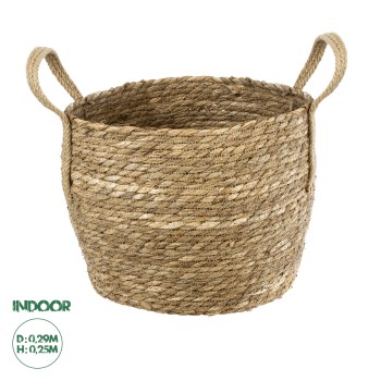GloboStar® Artificial Garden PAROS 20277 Διακοσμητικό Πλεκτό Καλάθι - Κασπώ Γλάστρα - Flower Pot Μπεζ Φ29cm x Υ25cm GloboStar® Artificial Garden PAROS 20277 Διακοσμητικό Πλεκτό Καλάθι - Κασπώ Γλάστρα - Flower Pot Μπεζ Φ29cm x Υ25cm