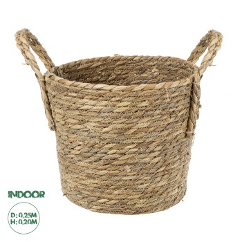 GloboStar® Artificial Garden TINOS 20290 Διακοσμητικό Πλεκτό Καλάθι - Κασπώ Γλάστρα - Flower Pot Μπεζ Φ25cm x Υ20cm GloboStar® Artificial Garden TINOS 20290 Διακοσμητικό Πλεκτό Καλάθι - Κασπώ Γλάστρα - Flower Pot Μπεζ Φ25cm x Υ20cm