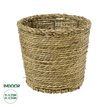 GloboStar® Artificial Garden THASSOS 20293 Διακοσμητικό Πλεκτό Καλάθι - Κασπώ Γλάστρα - Flower Pot Μπεζ με Καφέ Φ20cm x Υ22cm GloboStar® Artificial Garden THASSOS 20293 Διακοσμητικό Πλεκτό Καλάθι - Κασπώ Γλάστρα - Flower Pot Μπεζ με Καφέ Φ20cm x Υ22cm
