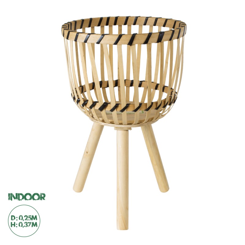 GloboStar® Artificial Garden FOLEGANDROS 20301 Διακοσμητικό Πλεκτό Καλάθι - Κασπώ Γλάστρα - Flower Pot Μπεζ με Καφέ Φ25cm x Υ37cm GloboStar® Artificial Garden FOLEGANDROS 20301 Διακοσμητικό Πλεκτό Καλάθι - Κασπώ Γλάστρα - Flower Pot Μπεζ με Καφέ Φ25cm x Υ37cm