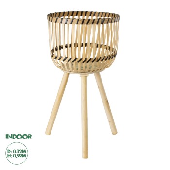 GloboStar® Artificial Garden FOLEGANDROS 20302 Διακοσμητικό Πλεκτό Καλάθι - Κασπώ Γλάστρα - Flower Pot Μπεζ με Καφέ Φ32cm x Υ59cm GloboStar® Artificial Garden FOLEGANDROS 20302 Διακοσμητικό Πλεκτό Καλάθι - Κασπώ Γλάστρα - Flower Pot Μπεζ με Καφέ Φ32cm x Υ59cm