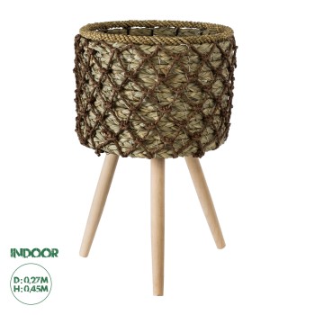 GloboStar® Artificial Garden SAMOS 20304 Διακοσμητικό Πλεκτό Καλάθι - Κασπώ Γλάστρα - Flower Pot Μπεζ με Καφέ Φ27cm x Υ45cm GloboStar® Artificial Garden SAMOS 20304 Διακοσμητικό Πλεκτό Καλάθι - Κασπώ Γλάστρα - Flower Pot Μπεζ με Καφέ Φ27cm x Υ45cm
