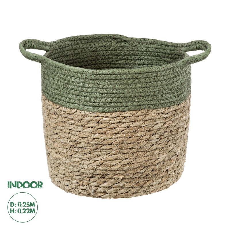 GloboStar® Artificial Garden SERIFOS 20326 Διακοσμητικό Πλεκτό Καλάθι - Κασπώ Γλάστρα - Flower Pot Μπεζ με Κυπαρισσί Φ25cm x Υ22cm GloboStar® Artificial Garden SERIFOS 20326 Διακοσμητικό Πλεκτό Καλάθι - Κασπώ Γλάστρα - Flower Pot Μπεζ με Κυπαρισσί Φ25cm x Υ22cm