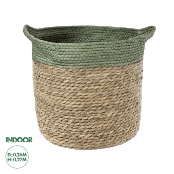 GloboStar® Artificial Garden SERIFOS 20327 Διακοσμητικό Πλεκτό Καλάθι - Κασπώ Γλάστρα - Flower Pot Μπεζ με Κυπαρισσί Φ26cm x Υ27cm GloboStar® Artificial Garden SERIFOS 20327 Διακοσμητικό Πλεκτό Καλάθι - Κασπώ Γλάστρα - Flower Pot Μπεζ με Κυπαρισσί Φ26cm x Υ27cm