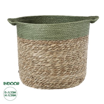 GloboStar® Artificial Garden SERIFOS 20328 Διακοσμητικό Πλεκτό Καλάθι - Κασπώ Γλάστρα - Flower Pot Μπεζ με Κυπαρισσί Φ32cm x Υ28cm GloboStar® Artificial Garden SERIFOS 20328 Διακοσμητικό Πλεκτό Καλάθι - Κασπώ Γλάστρα - Flower Pot Μπεζ με Κυπαρισσί Φ32cm x Υ28cm