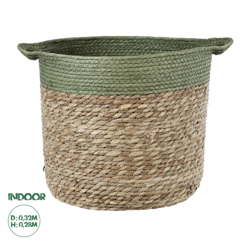 GloboStar® Artificial Garden SERIFOS 20328 Διακοσμητικό Πλεκτό Καλάθι - Κασπώ Γλάστρα - Flower Pot Μπεζ με Κυπαρισσί Φ32cm x Υ28cm GloboStar® Artificial Garden SERIFOS 20328 Διακοσμητικό Πλεκτό Καλάθι - Κασπώ Γλάστρα - Flower Pot Μπεζ με Κυπαρισσί Φ32cm x Υ28cm
