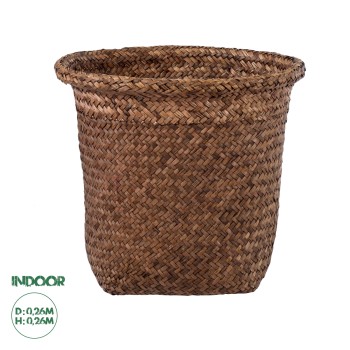 GloboStar® Artificial Garden SKIATHOS 20346 Διακοσμητικό Ψάθινο Καλάθι - Κασπώ Γλάστρα - Flower Pot Καφέ Φ26cm x Υ26cm GloboStar® Artificial Garden SKIATHOS 20346 Διακοσμητικό Ψάθινο Καλάθι - Κασπώ Γλάστρα - Flower Pot Καφέ Φ26cm x Υ26cm