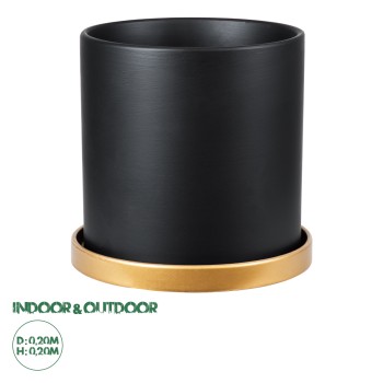 GloboStar® Artificial Garden ELAFONISOS 20447 Πήλινο Κεραμικό Κασπώ Γλάστρα - Flower Pot Μαύρο με Χρυσό Φ20cm x Υ20cm GloboStar® Artificial Garden ELAFONISOS 20447 Πήλινο Κεραμικό Κασπώ Γλάστρα - Flower Pot Μαύρο με Χρυσό Φ20cm x Υ20cm