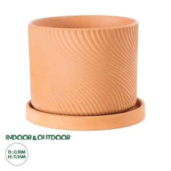 GloboStar® Artificial Garden ASTYPALAIA 20451 Πήλινο Κεραμικό Κασπώ Γλάστρα - Flower Pot Κεραμιδί Φ18cm x Υ16cm GloboStar® Artificial Garden ASTYPALAIA 20451 Πήλινο Κεραμικό Κασπώ Γλάστρα - Flower Pot Κεραμιδί Φ18cm x Υ16cm