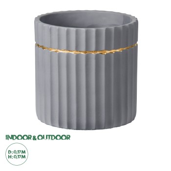GloboStar® Artificial Garden PAXOS 20455 Πήλινο Κεραμικό Κασπώ Γλάστρα - Flower Pot Γκρι με Χρυσό Φ17cm x Υ17cm GloboStar® Artificial Garden PAXOS 20455 Πήλινο Κεραμικό Κασπώ Γλάστρα - Flower Pot Γκρι με Χρυσό Φ17cm x Υ17cm