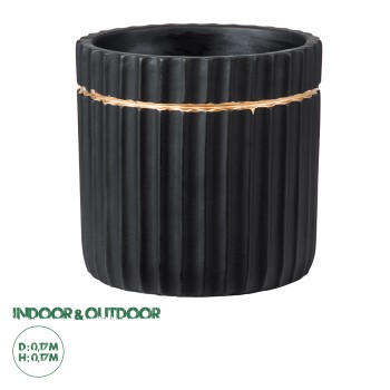 GloboStar® Artificial Garden KOS 20457 Πήλινο Κεραμικό Κασπώ Γλάστρα - Flower Pot Μαύρο με Χρυσό Φ17cm x Υ17cm GloboStar® Artificial Garden KOS 20457 Πήλινο Κεραμικό Κασπώ Γλάστρα - Flower Pot Μαύρο με Χρυσό Φ17cm x Υ17cm