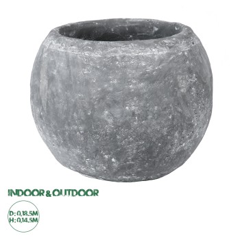 GloboStar® Artificial Garden ALONISSOS 20458 Τσιμεντένιο Κασπώ Γλάστρα - Flower Pot Γκρι Φ18.5cm x Υ14.5cm GloboStar® Artificial Garden ALONISSOS 20458 Τσιμεντένιο Κασπώ Γλάστρα - Flower Pot Γκρι Φ18.5cm x Υ14.5cm