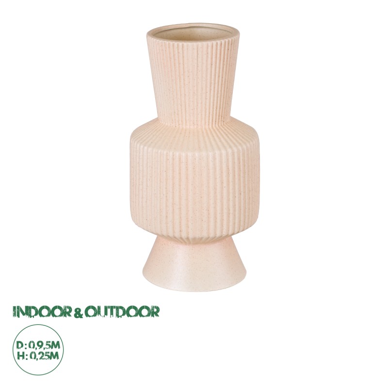 GloboStar® Artificial Garden CAPRI 20470 Πήλινο Κεραμικό Κασπώ Γλάστρα - Flower Pot Απαλό Μπεζ Φ9.5cm x Υ25cm GloboStar® Artificial Garden CAPRI 20470 Πήλινο Κεραμικό Κασπώ Γλάστρα - Flower Pot Απαλό Μπεζ Φ9.5cm x Υ25cm
