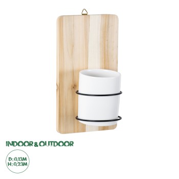 GloboStar® Artificial Garden SPETSES 20473 Επιτοίχιο Πήλινο Κεραμικό Κασπώ Γλάστρα με Ξύλινη Βάση - Flower Pot Μπεζ με Λευκό & Μαύρο Φ13cm x Υ23cm GloboStar® Artificial Garden SPETSES 20473 Επιτοίχιο Πήλινο Κεραμικό Κασπώ Γλάστρα με Ξύλινη Βάση - Flower Pot Μπεζ με Λευκό & Μαύρο Φ13cm x Υ23cm