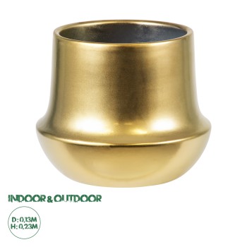 GloboStar® Artificial Garden KERKYRA 20474 Πήλινο Κεραμικό Κασπώ Γλάστρα - Flower Pot Χρυσό Φ13cm x Υ23cm GloboStar® Artificial Garden KERKYRA 20474 Πήλινο Κεραμικό Κασπώ Γλάστρα - Flower Pot Χρυσό Φ13cm x Υ23cm