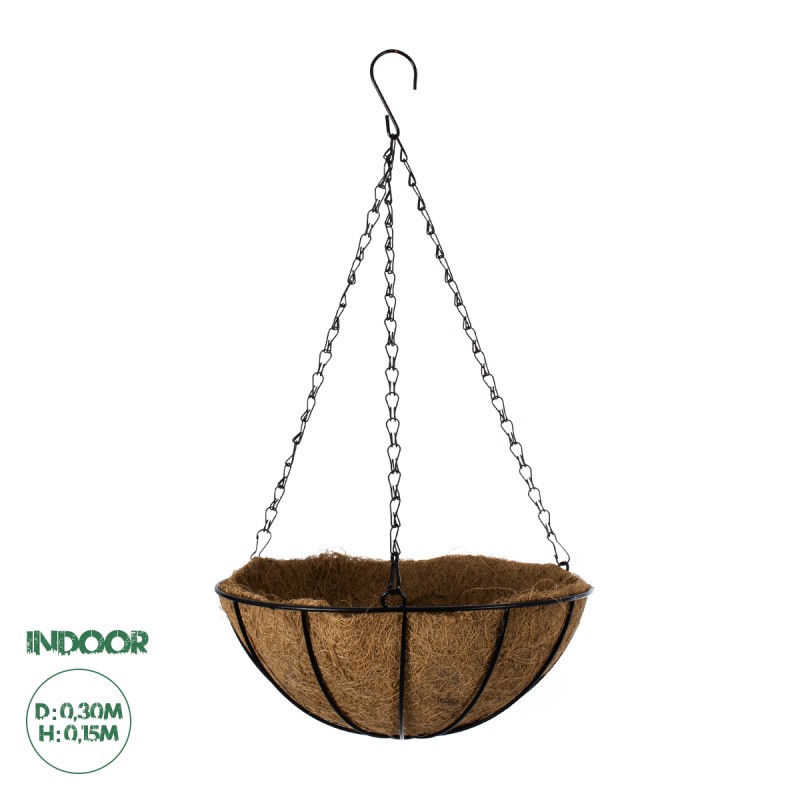 GloboStar® Artificial Garden SALAMINA 20480 Κρεμαστό Κασπώ Γλάστρα - Flower Pot από Φλοιό Καρύδας Καφέ Φ30cm x Υ15cm GloboStar® Artificial Garden SALAMINA 20480 Κρεμαστό Κασπώ Γλάστρα - Flower Pot από Φλοιό Καρύδας Καφέ Φ30cm x Υ15cm