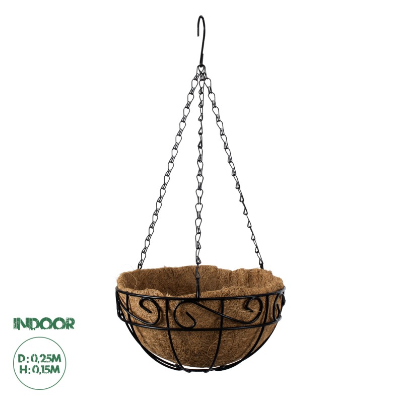 GloboStar® Artificial Garden KARYSTOS 20483 Κρεμαστό Κασπώ Γλάστρα - Flower Pot από Φλοιό Καρύδας Καφέ με Μαύρο Φ25cm x Υ15cm GloboStar® Artificial Garden KARYSTOS 20483 Κρεμαστό Κασπώ Γλάστρα - Flower Pot από Φλοιό Καρύδας Καφέ με Μαύρο Φ25cm x Υ15cm