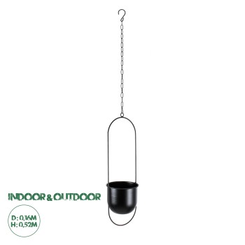 GloboStar® Artificial Garden NISYROS 20487 Κρεμαστό Μεταλλικό Κασπώ Γλάστρα - Flower Pot Μαύρο Φ16cm x Υ52cm GloboStar® Artificial Garden NISYROS 20487 Κρεμαστό Μεταλλικό Κασπώ Γλάστρα - Flower Pot Μαύρο Φ16cm x Υ52cm
