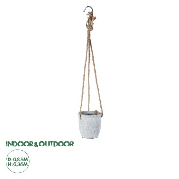 GloboStar® Artificial Garden SCORPIOS 20491 Κρεμαστό Πήλινο Κεραμικό Κασπώ Γλάστρα - Flower Pot Γκρι Φ8.5cm x Υ36cm GloboStar® Artificial Garden SCORPIOS 20491 Κρεμαστό Πήλινο Κεραμικό Κασπώ Γλάστρα - Flower Pot Γκρι Φ8.5cm x Υ36cm