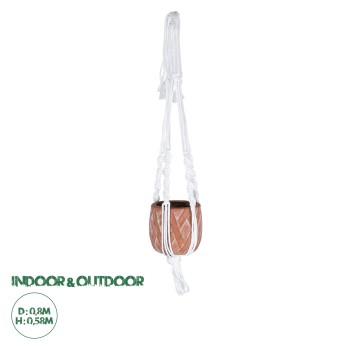GloboStar® Artificial Garden PSERIMOS 20492 Κρεμαστό Πήλινο Κεραμικό Κασπώ Γλάστρα - Flower Pot Κεραμιδί με Μακραμέ Φ8cm x Υ58cm GloboStar® Artificial Garden PSERIMOS 20492 Κρεμαστό Πήλινο Κεραμικό Κασπώ Γλάστρα - Flower Pot Κεραμιδί με Μακραμέ Φ8cm x Υ58cm