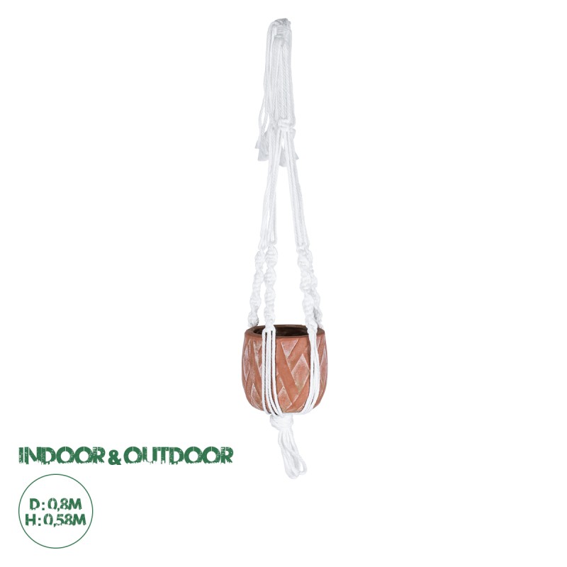 GloboStar® Artificial Garden PSERIMOS 20492 Κρεμαστό Πήλινο Κεραμικό Κασπώ Γλάστρα - Flower Pot Κεραμιδί με Μακραμέ Φ8cm x Υ58cm GloboStar® Artificial Garden PSERIMOS 20492 Κρεμαστό Πήλινο Κεραμικό Κασπώ Γλάστρα - Flower Pot Κεραμιδί με Μακραμέ Φ8cm x Υ58cm