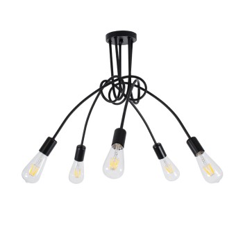 GLOBOSTAR® PAULELI 01127 Μοντέρνο Φωτιστικό Οροφής με Ντουί 5 x E27 AC 220-240V IP20 - Μαύρο - Μ76 x Π76 x Υ45cm GLOBOSTAR® PAULELI 01127 Μοντέρνο Φωτιστικό Οροφής με Ντουί 5 x E27 AC 220-240V IP20 - Μαύρο - Μ76 x Π76 x Υ45cm