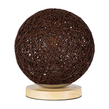 GloboStar® OCEANA 01337 Μοντέρνο Επιτραπέζιο Φωτιστικό Πορτατίφ Μονόφωτο 1 x E27 IP20 Καφέ Ρατάν με Μπεζ Ξύλο - M20 x Π20 x Υ22cm GloboStar® OCEANA 01337 Μοντέρνο Επιτραπέζιο Φωτιστικό Πορτατίφ Μονόφωτο 1 x E27 IP20 Καφέ Ρατάν με Μπεζ Ξύλο - M20 x Π20 x Υ22cm