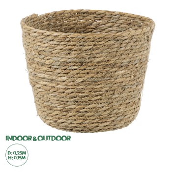 GloboStar® Artificial Garden SIFNOS 20268 Διακοσμητικό Πλεκτό Καλάθι - Κασπώ Γλάστρα - Flower Pot Μπεζ Φ25cm x Υ15cm GloboStar® Artificial Garden SIFNOS 20268 Διακοσμητικό Πλεκτό Καλάθι - Κασπώ Γλάστρα - Flower Pot Μπεζ Φ25cm x Υ15cm