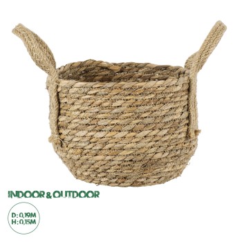 GloboStar® Artificial Garden PAROS 20275 Διακοσμητικό Πλεκτό Καλάθι - Κασπώ Γλάστρα - Flower Pot Μπεζ Φ19cm x Υ15cm GloboStar® Artificial Garden PAROS 20275 Διακοσμητικό Πλεκτό Καλάθι - Κασπώ Γλάστρα - Flower Pot Μπεζ Φ19cm x Υ15cm