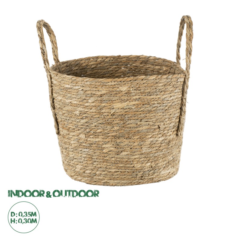 GloboStar® Artificial Garden TINOS 20292 Διακοσμητικό Πλεκτό Καλάθι - Κασπώ Γλάστρα - Flower Pot Μπεζ Φ35cm x Υ30cm GloboStar® Artificial Garden TINOS 20292 Διακοσμητικό Πλεκτό Καλάθι - Κασπώ Γλάστρα - Flower Pot Μπεζ Φ35cm x Υ30cm