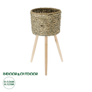 GloboStar® Artificial Garden SKOPELOS 20298 Διακοσμητικό Πλεκτό Καλάθι - Κασπώ Γλάστρα - Flower Pot Μπεζ με Καφέ Φ26cm x Υ55cm GloboStar® Artificial Garden SKOPELOS 20298 Διακοσμητικό Πλεκτό Καλάθι - Κασπώ Γλάστρα - Flower Pot Μπεζ με Καφέ Φ26cm x Υ55cm