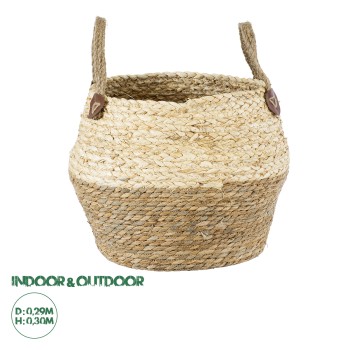 GloboStar® Artificial Garden ANDROS 20317 Διακοσμητικό Πλεκτό Καλάθι - Κασπώ Γλάστρα - Flower Pot Καφέ με Μπεζ Φ29cm x Υ30cm GloboStar® Artificial Garden ANDROS 20317 Διακοσμητικό Πλεκτό Καλάθι - Κασπώ Γλάστρα - Flower Pot Καφέ με Μπεζ Φ29cm x Υ30cm