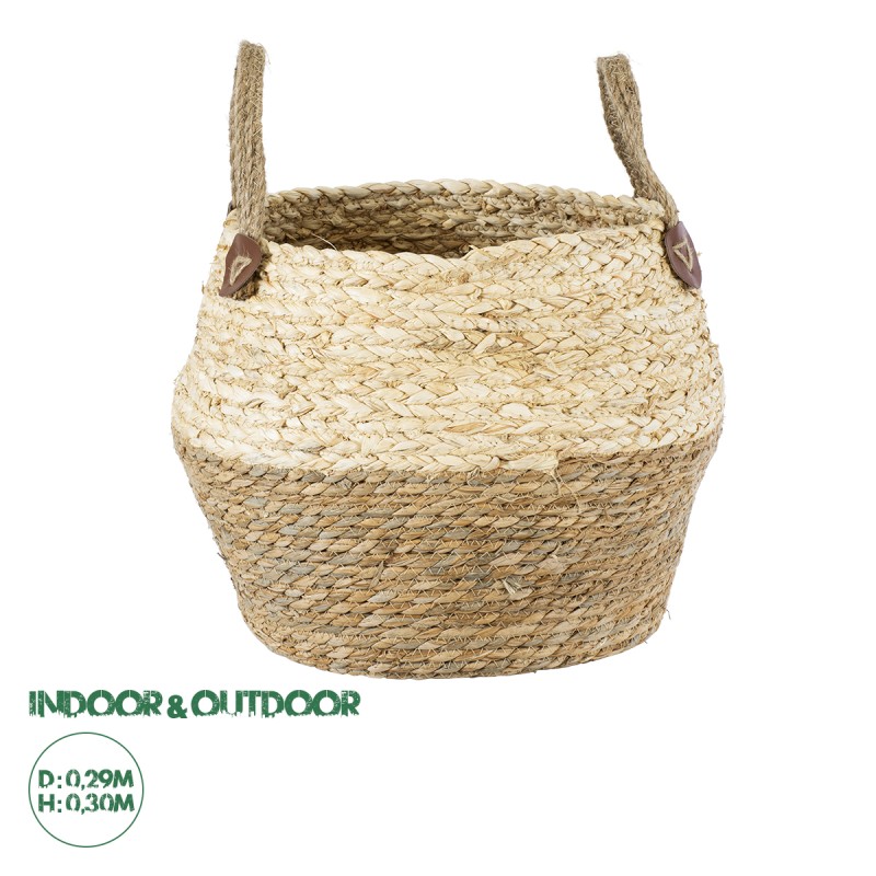 GloboStar® Artificial Garden ANDROS 20317 Διακοσμητικό Πλεκτό Καλάθι - Κασπώ Γλάστρα - Flower Pot Καφέ με Μπεζ Φ29cm x Υ30cm GloboStar® Artificial Garden ANDROS 20317 Διακοσμητικό Πλεκτό Καλάθι - Κασπώ Γλάστρα - Flower Pot Καφέ με Μπεζ Φ29cm x Υ30cm