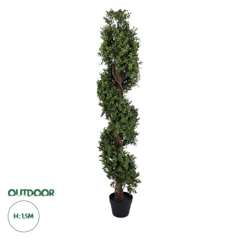 GloboStar® Artificial Garden BUXUS SPIRAL 20401 Τεχνητό Διακοσμητικό Φυτό Σπιράλ Πυξός Υ150cm