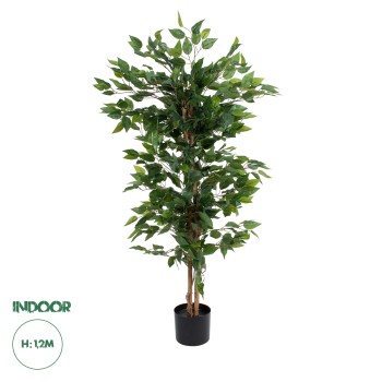 GloboStar® Artificial Garden FICUS BENJAMINA TREE 20415 Τεχνητό Διακοσμητικό Φυτό Φίκος Μπενζαμίνη Υ120cm