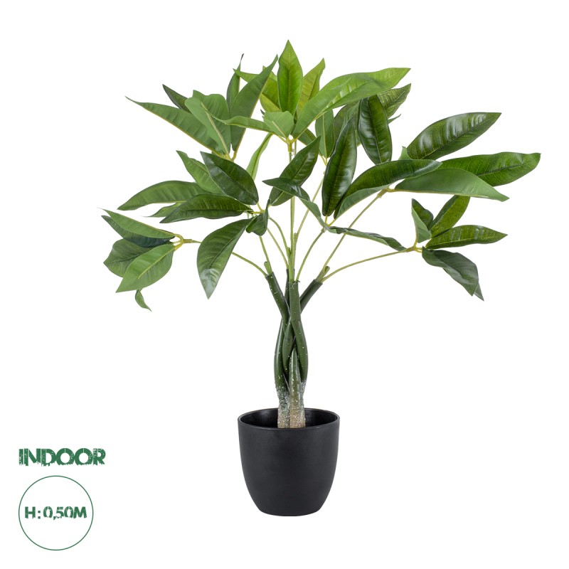 GloboStar® Artificial Garden PACHIRA GLABRA 20428 Τεχνητό Διακοσμητικό Φυτό Παχίρα της Τύχης Υ50cm