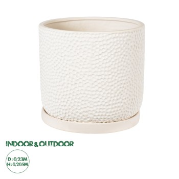 GloboStar® Artificial Garden PARGA 20452 Πήλινο Κεραμικό Κασπώ Γλάστρα - Flower Pot Μπεζ Φ23cm x Υ20.5cm GloboStar® Artificial Garden PARGA 20452 Πήλινο Κεραμικό Κασπώ Γλάστρα - Flower Pot Μπεζ Φ23cm x Υ20.5cm