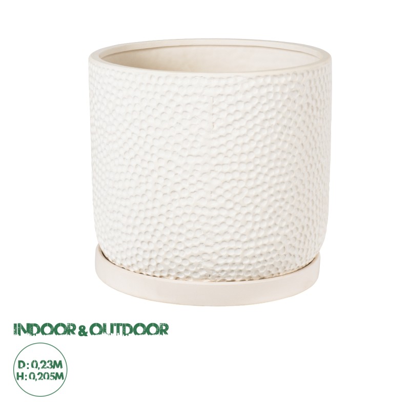 GloboStar® Artificial Garden PARGA 20452 Πήλινο Κεραμικό Κασπώ Γλάστρα - Flower Pot Μπεζ Φ23cm x Υ20.5cm GloboStar® Artificial Garden PARGA 20452 Πήλινο Κεραμικό Κασπώ Γλάστρα - Flower Pot Μπεζ Φ23cm x Υ20.5cm