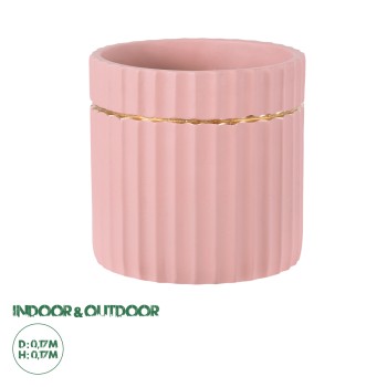 GloboStar® Artificial Garden RETHYMNO 20456 Πήλινο Κεραμικό Κασπώ Γλάστρα - Flower Pot Ροζ με Χρυσό Φ17cm x Υ17cm GloboStar® Artificial Garden RETHYMNO 20456 Πήλινο Κεραμικό Κασπώ Γλάστρα - Flower Pot Ροζ με Χρυσό Φ17cm x Υ17cm