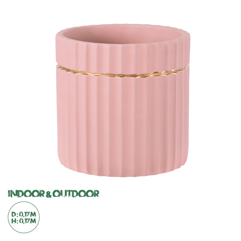 GloboStar® Artificial Garden RETHYMNO 20456 Πήλινο Κεραμικό Κασπώ Γλάστρα - Flower Pot Ροζ με Χρυσό Φ17cm x Υ17cm GloboStar® Artificial Garden RETHYMNO 20456 Πήλινο Κεραμικό Κασπώ Γλάστρα - Flower Pot Ροζ με Χρυσό Φ17cm x Υ17cm