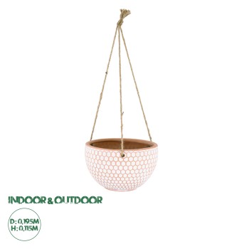 GloboStar® Artificial Garden CHIOS 20462 Κρεμαστό Πήλινο Κεραμικό Κασπώ Γλάστρα - Flower Pot Κεραμιδί με Λευκό Φ19.5cm x Υ11.5cm GloboStar® Artificial Garden CHIOS 20462 Κρεμαστό Πήλινο Κεραμικό Κασπώ Γλάστρα - Flower Pot Κεραμιδί με Λευκό Φ19.5cm x Υ11.5cm