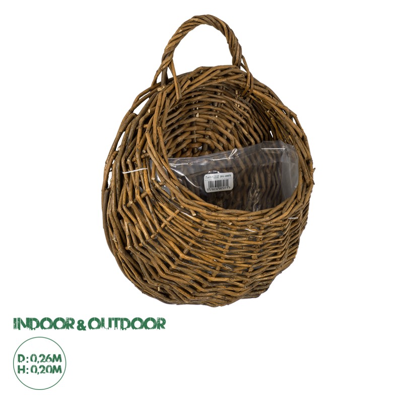 GloboStar® Artificial Garden SXOINOUSA 20475 Επιτοίχιο Ρατάν Πλεκτό Κασπώ Γλάστρα - Flower Pot Καφέ Φ26cm x Υ20cm GloboStar® Artificial Garden SXOINOUSA 20475 Επιτοίχιο Ρατάν Πλεκτό Κασπώ Γλάστρα - Flower Pot Καφέ Φ26cm x Υ20cm