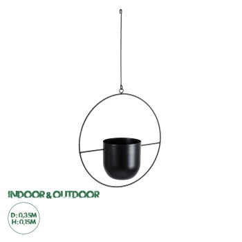 GloboStar® Artificial Garden TILOS 20485 Κρεμαστό Μεταλλικό Κασπώ Γλάστρα - Flower Pot Μαύρο Φ35cm x Υ15cm GloboStar® Artificial Garden TILOS 20485 Κρεμαστό Μεταλλικό Κασπώ Γλάστρα - Flower Pot Μαύρο Φ35cm x Υ15cm