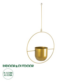 GloboStar® Artificial Garden TILOS 20486 Κρεμαστό Μεταλλικό Κασπώ Γλάστρα - Flower Pot Χρυσό Φ35cm x Υ15cm GloboStar® Artificial Garden TILOS 20486 Κρεμαστό Μεταλλικό Κασπώ Γλάστρα - Flower Pot Χρυσό Φ35cm x Υ15cm