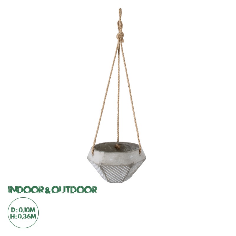 GloboStar® Artificial Garden SARAKINIKO 20490 Κρεμαστό Πήλινο Κεραμικό Κασπώ Γλάστρα - Flower Pot Γκρι Φ10cm x Υ36cm GloboStar® Artificial Garden SARAKINIKO 20490 Κρεμαστό Πήλινο Κεραμικό Κασπώ Γλάστρα - Flower Pot Γκρι Φ10cm x Υ36cm