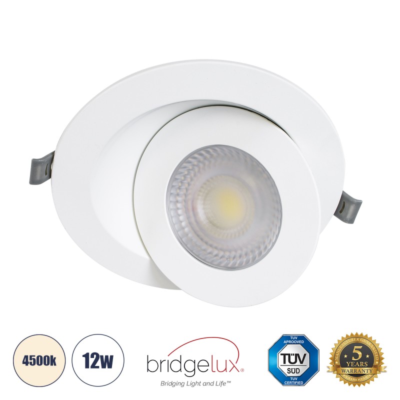 GLOBOSTAR® LEXIS JOINT 60988 Χωνευτό Κινούμενο Downlight Σποτ LED 12W 1200lm 45° AC 220-240V Αδιάβροχο IP44 Φυσικό Λευκό 4500K - Bridgelux SMD Chip & TÜV SÜD Driver - Λευκό Ματ - Μ15.8 x Π15.8 x Υ13cm / Q13cm - 5 Χρόνια Εγγύηση GLOBOSTAR® LEXIS JOINT 60988 Χωνευτό Κινούμενο Downlight Σποτ LED 12W 1200lm 45° AC 220-240V Αδιάβροχο IP44 Φυσικό Λευκό 4500K - Bridgelux SMD Chip & TÜV SÜD Driver - Λευκό Ματ - Μ15.8 x Π15.8 x Υ13cm / Q13cm - 5 Χρόνια Εγγύηση