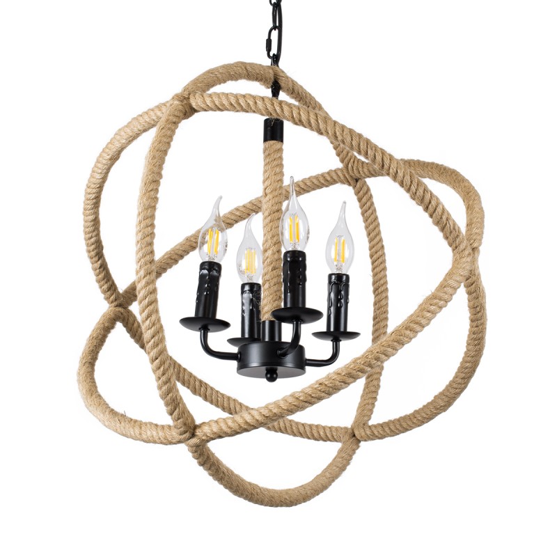GLOBOSTAR® VITRUVIAN 01141 Boho Κρεμαστό Φωτιστικό Οροφής με Ντουί 4 x E14 AC 220-240V IP20 - Μαύρο & Μπεζ - Μ53 x Π53 x Υ53cm GLOBOSTAR® VITRUVIAN 01141 Boho Κρεμαστό Φωτιστικό Οροφής με Ντουί 4 x E14 AC 220-240V IP20 - Μαύρο & Μπεζ - Μ53 x Π53 x Υ53cm
